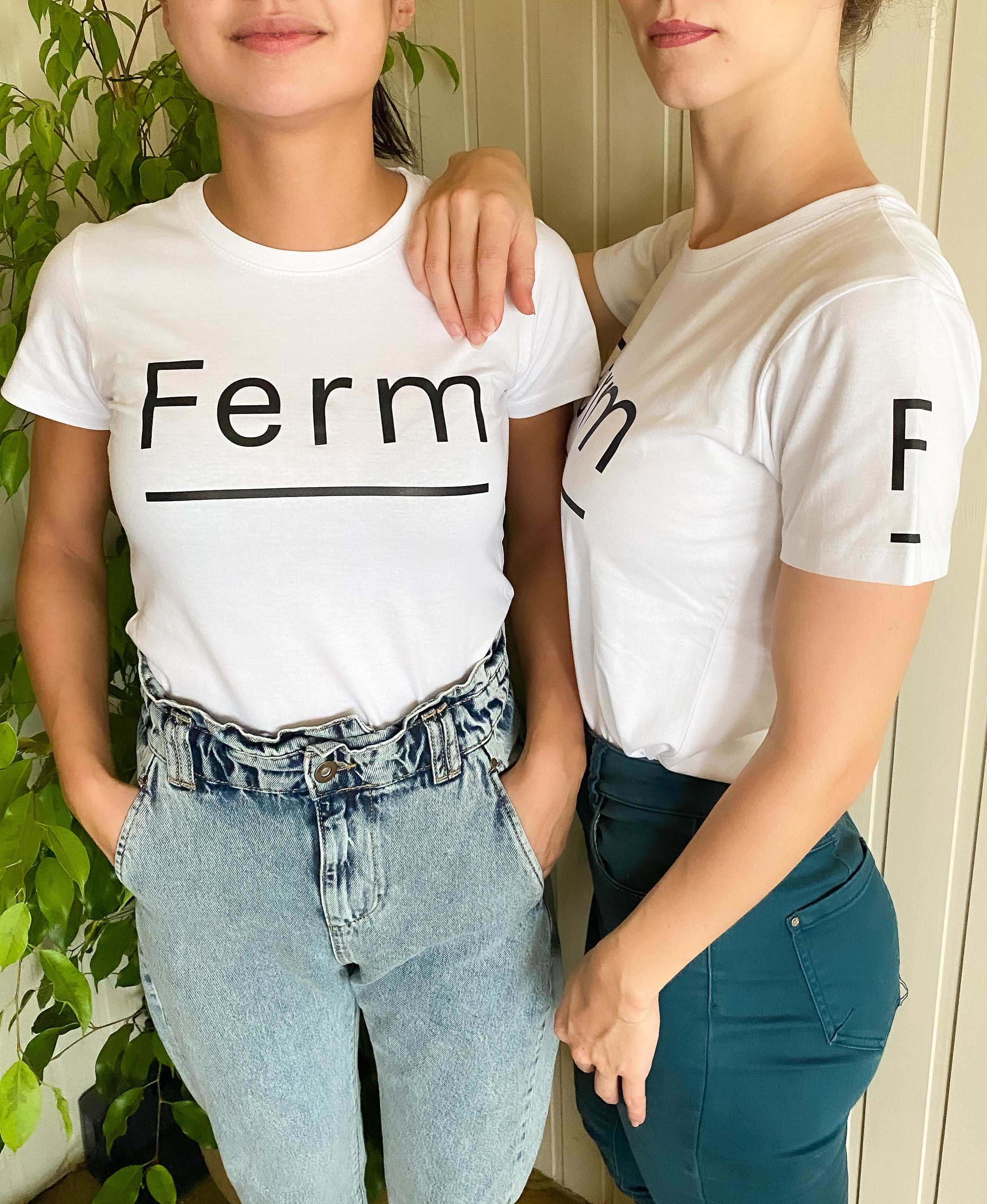 T-shirt van Ferm met O-hals